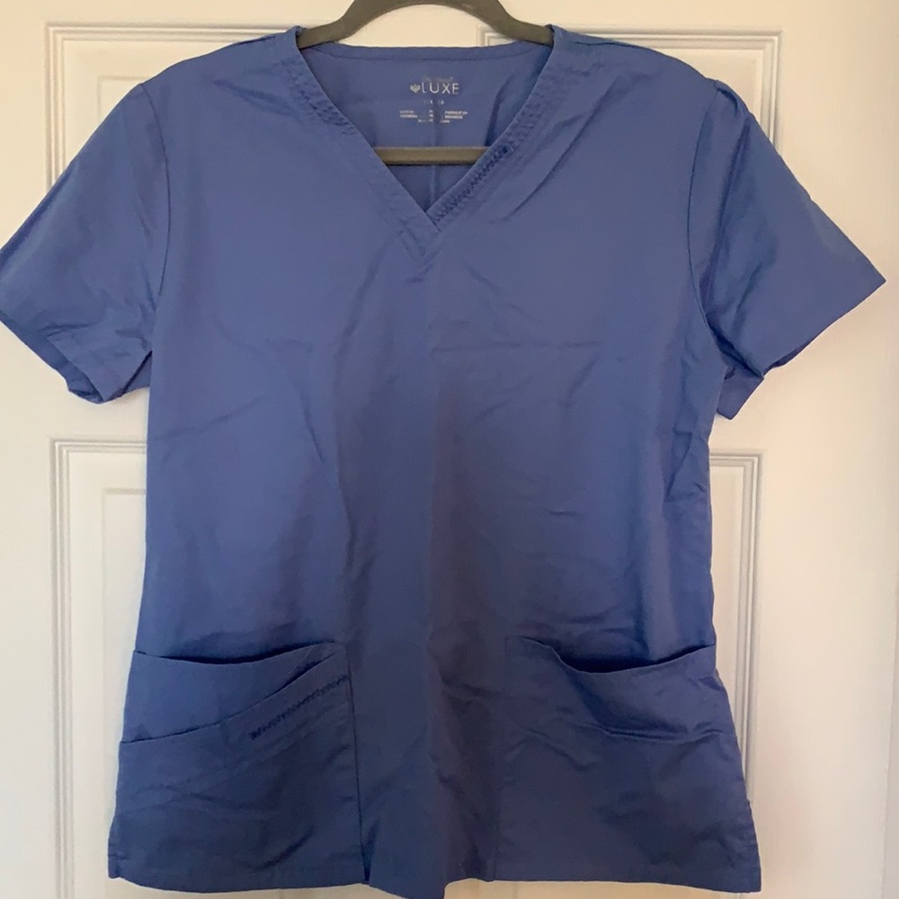 Small Cherokee Luxe Periwinkle Scrub Top